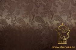 Подкладочная ткань, ОГУРЦЫ, жаккард , коричневая, шир. 145 см, 52% ПЭ, 48% вискоза