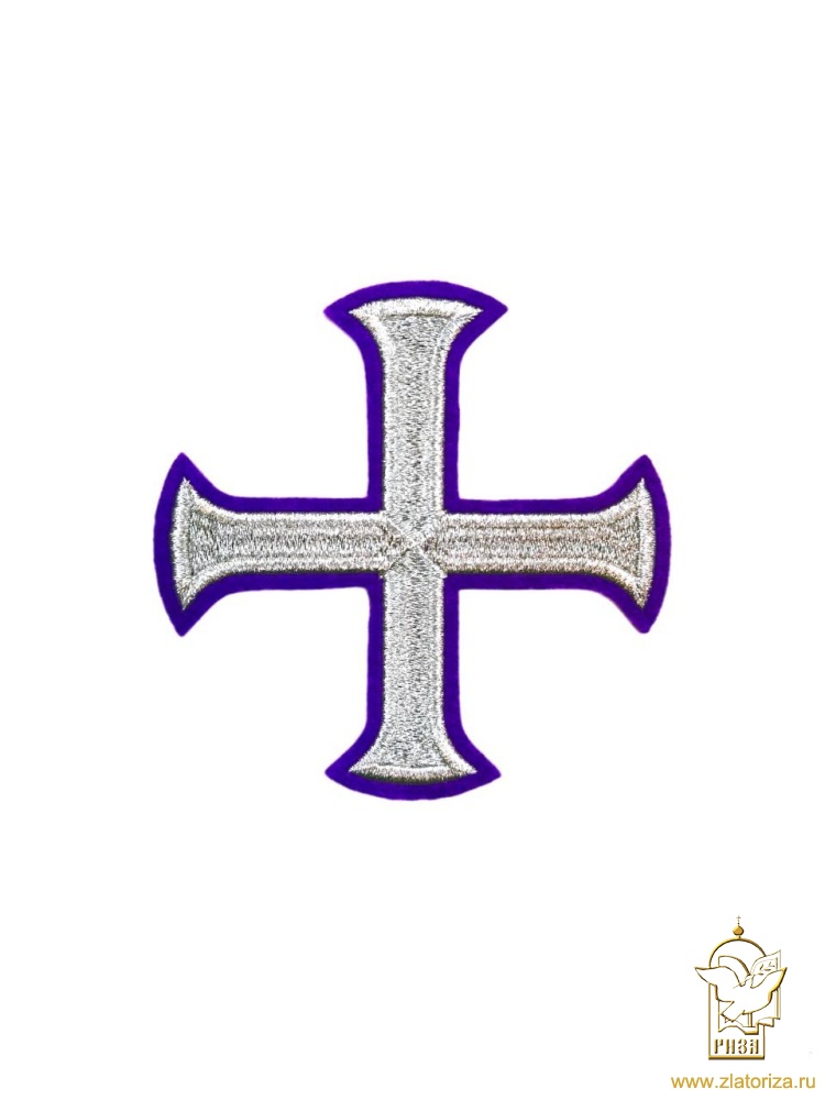 Крест 4 БУЛАТ фиолетовый с серебром, 6 см, ВИО