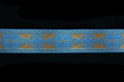 Галун ВИЗАНТИЯ, голубой с золотом, шир. 4 см, ФР Галун ВИЗАНТИЯ, голубой с золотом, шир. 4 см, ФР