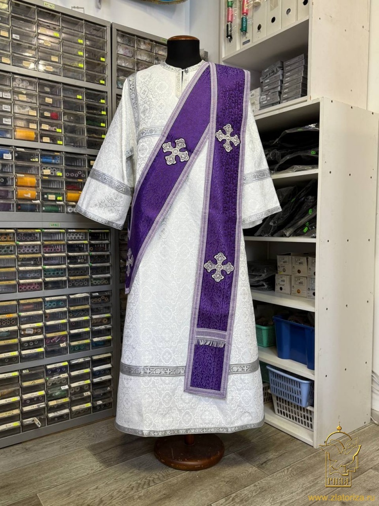 Орарь двойной фиолетовый, шелк, без поручей