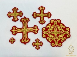 Набор крестов, иерейский, СОФИЯ, красный с золотом, 14 шт Набор крестов, иерейский, СОФИЯ, красный с золотом, 14 шт
