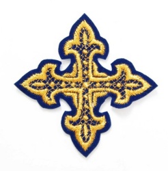 Крест 4 ОСТРЫЙ, синий с золотом,6-7 см