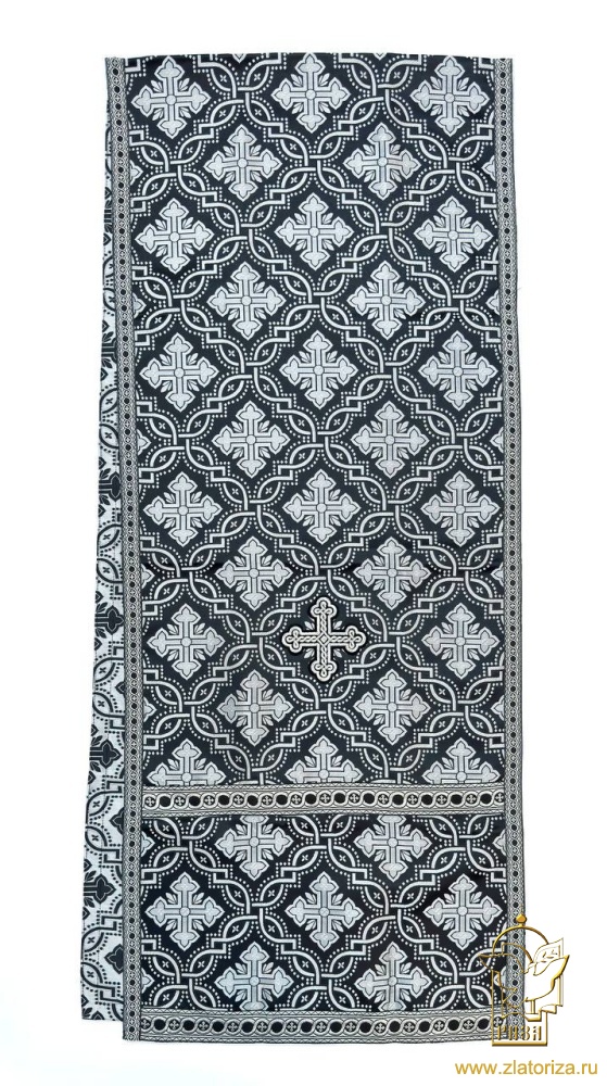 Аналойник, шелк черный с серебром