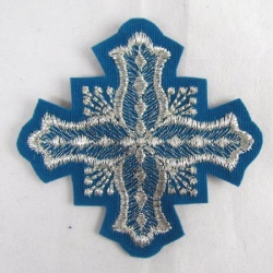 Крест 4 БОЧКА, голубой с серебром,6-7 см Крест 4 БОЧКА, голубой с серебром,6-7 см