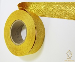 Галун КОСИЧКА, желтый с золотом, шир. 5 см, РА