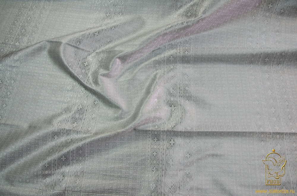 Парча СИНОД, белая с серебром, шир. 114 см