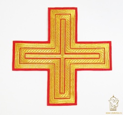 Крест на Престол/Жертвенник АНДРЕЕВСКИЙ,, красный с золотом, 23 см Крест на Престол/Жертвенник АНДРЕЕВСКИЙ,, красный с золотом, 23 см