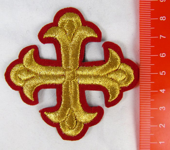 Крест 3 ЛУКОШКО, красный с золотом,8-9 см