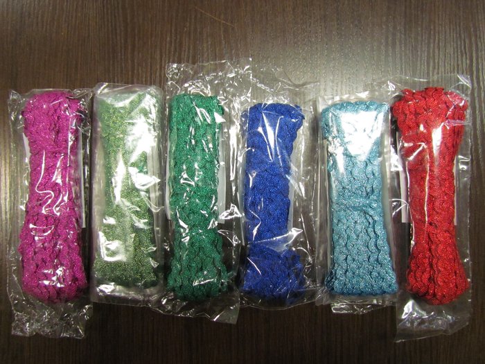 Тесьма ВЬЮНЧИК, цвет - микс с люрексом (моток 20 м)