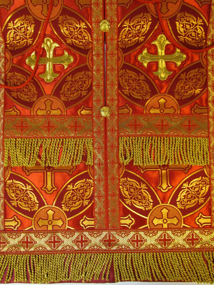 Епитрахиль + поручи, красный с золотом, шелк