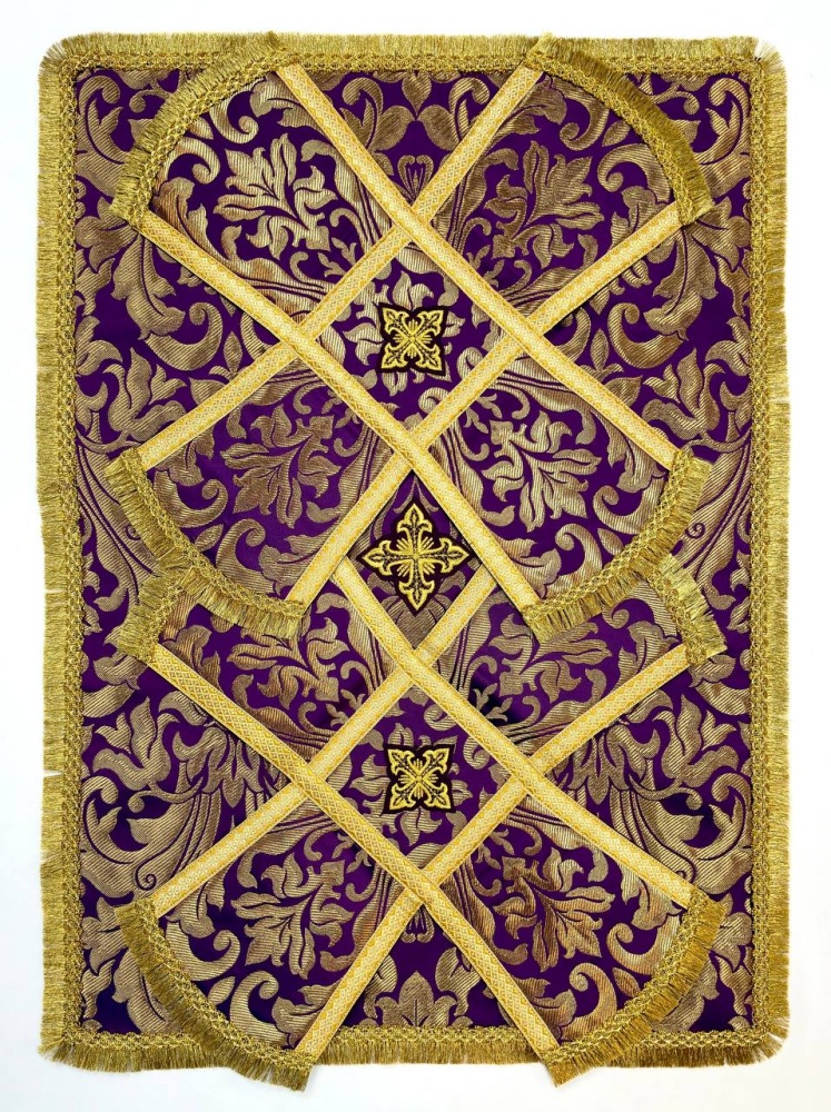Покровцы парча, фиолетовые с золотом