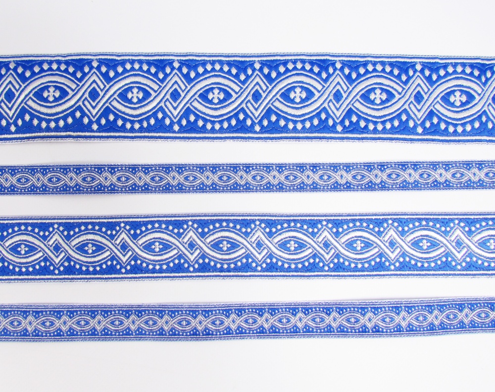 Галун КОСТРОМА, синий с серебром, шир. 2,2 см, РА