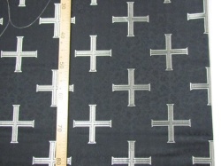 Парча ЕФРОСИНЬЯ, черная с серебром, шир. 150 см, Рахманово