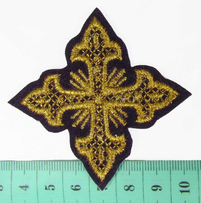 Крест 4 ОСТРЫЙ, фиолет с золотом,6-7 см