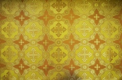 Парча ГУСЛИЦА, желтая с золотом, с горчичной окантовкой, шир. 150 см, Рахманово Парча ГУСЛИЦА, желтая с золотом, с горчичной окантовкой, шир. 150 см, Рахманово