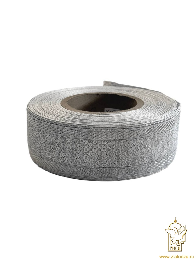 Галун РОМАШКА, белый с темным серебром, шир. 5 см, РА