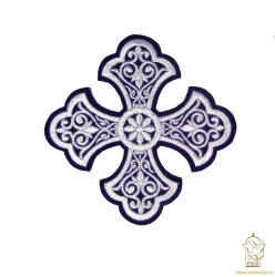 Крест 1 УЗОРНЫЙ фиолетовый с серебром,14,5 -16 см