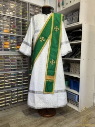 Орарь двойной зеленый с золотом, шелк, без поручей