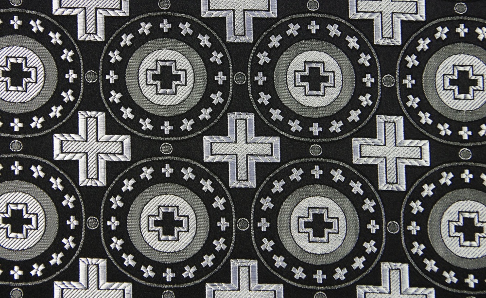 Шелк МИРЛИКИЙСКИЙ (МАЛЫЙ), черный с серебром, шир. 150 см, Рахманово