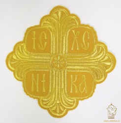 Крест Престол/Жертвенник ЛИЛИЯ, горчица с золотом, 26 см