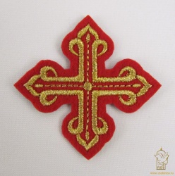 Крест 4 КАНОН, красный с золотом, 6-7 см