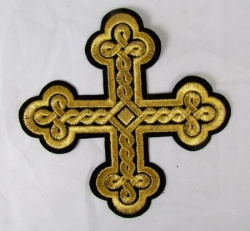 Крест 1 ОКРУГЛАЯ ПЛЕТЕНКА, черный с золотом,14,5 -16 см Крест 1 ОКРУГЛАЯ ПЛЕТЕНКА, черный с золотом,14,5 -16 см