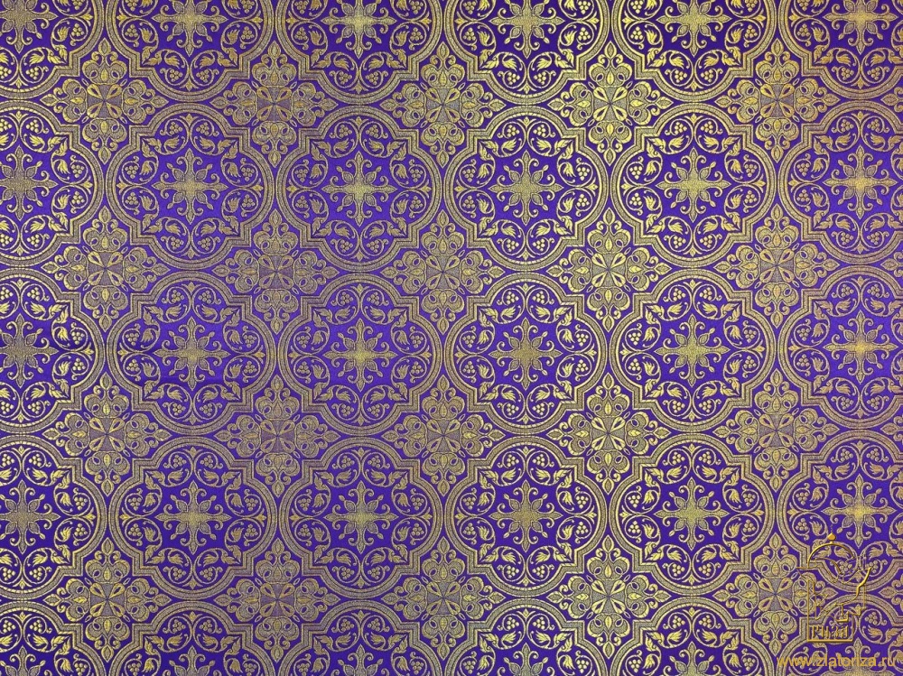 Парча ШУЙСКАЯ, фиолетовая с золотом, шир. 150 см, Рахманово