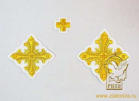 Набор крестов, архиерейский, белый с золотом, 21 шт, В