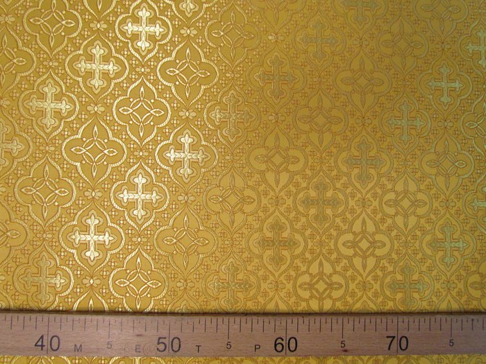 Шелк МУРОМСКИЙ (МАЛЫЙ), желтый с золотом, шир. 150 см, Рахманово