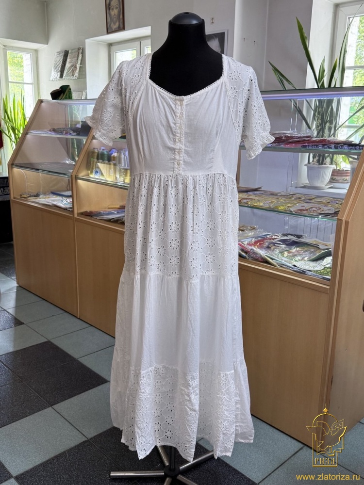 Платье женское белое, хлопок, СД Размеры уточнять у продавцов