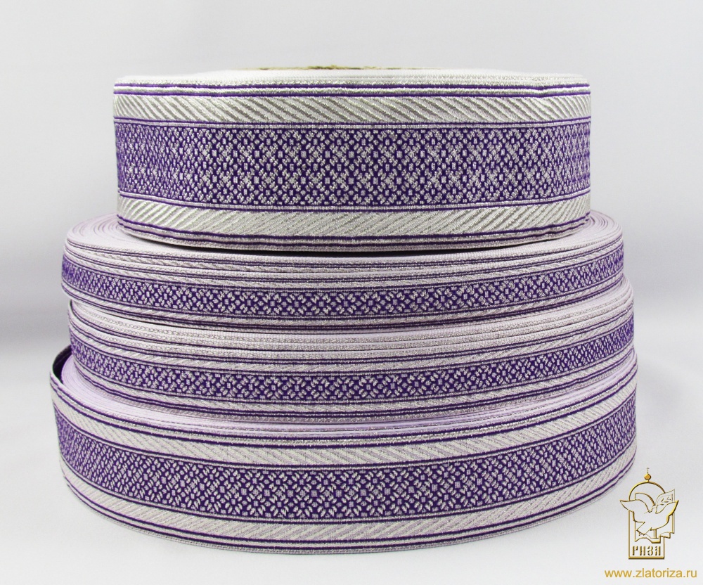 Галун РОМАШКА, фиолетовый с серебром, шир. 2,2 см, РА