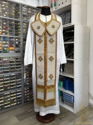 Епитрахиль + поручи, бордо, лен Епитрахиль + поручи, бордо, лен