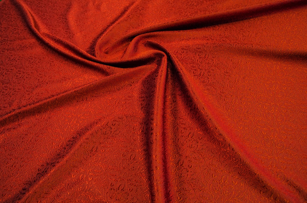 Шелк ОРЕНБУРГ, красный, шир. 150 см, Рахманово