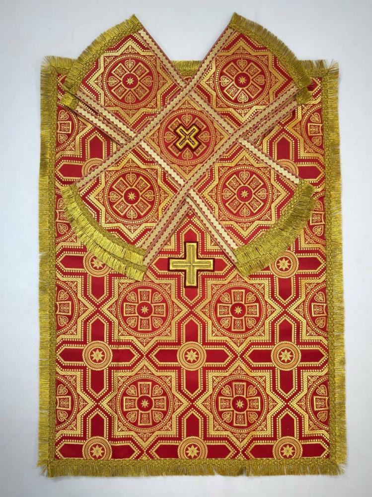 Покровцы шелк, красные с золотом