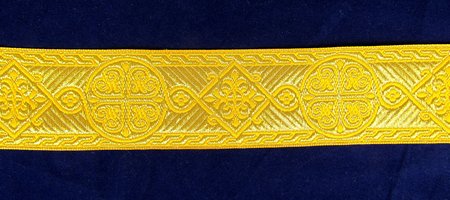 Галун ВИЗАНТИЯ, желтый с золотом, шир. 4 см, ФР