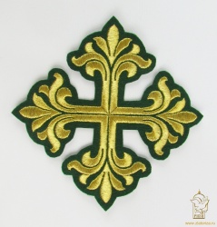 Крест 1 ВИФЛЕЕМ, зеленый с золотом,14,5 -16 см