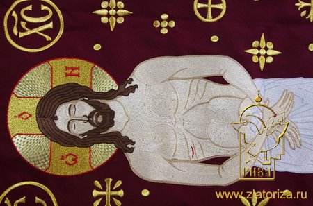 Плащаница Спаситель, 115х75, габардин вышитая