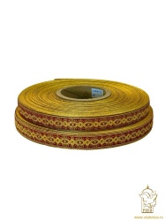 Галун КОСТРОМА, бордо с золотом, шир. 1,8 см, РА