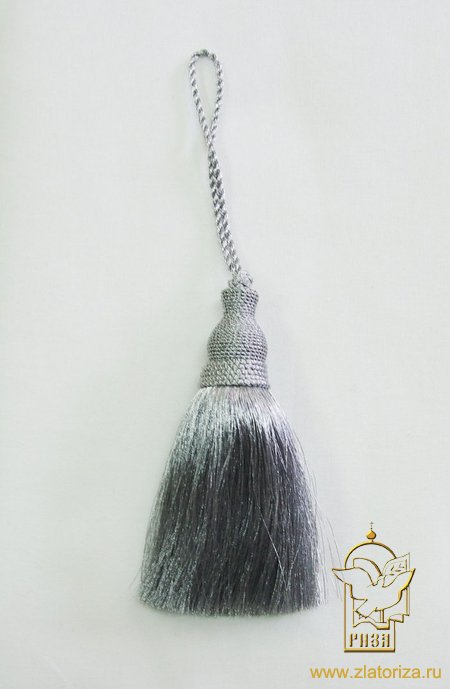 Кисть декоративная, серебро, длина 11 см, арт. 2234