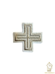 Крест 4 АНДРЕЕВСКИЙ, белый с серебром, 6-7 см