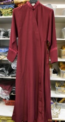 Подрясник РУССКИЙ, мужской, мокрый шелк, бордовый, вышивка