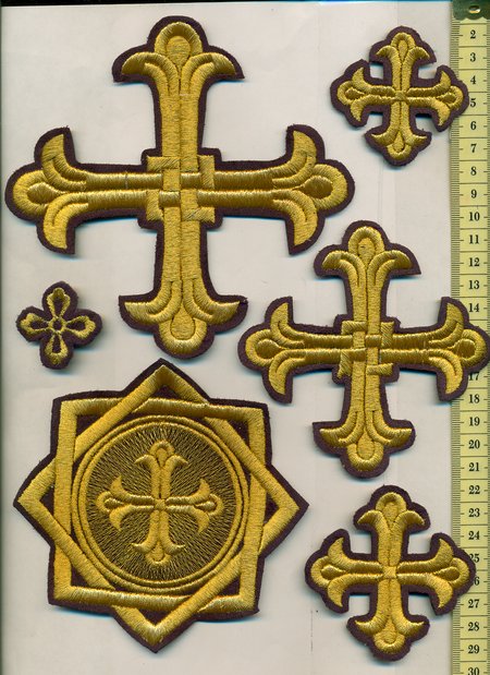 Набор крестов, иерейский, ЛУКОШКО, фиолетовый с золотом, 14 шт