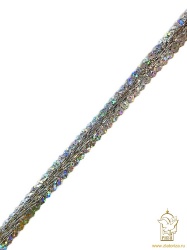 Тесьма декоративная ЕЛОЧКА серебряная, с паетками