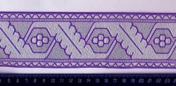 Галун ДУБОК, фиолетовый с серебром, шир. 6 см, ФР