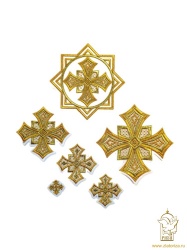 Набор крестов, иерейский, ГЕОРГИЙ, белый с золотом, 14 шт