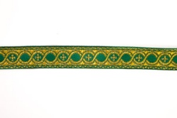 Галун ГОРОХ, зеленый с золотом, шир. 2,3 см, ФР