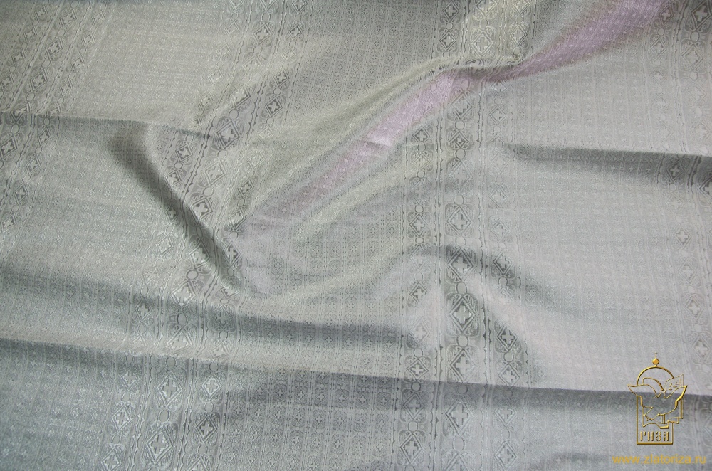 Парча СИНОД, белая с серебром, шир. 114 см