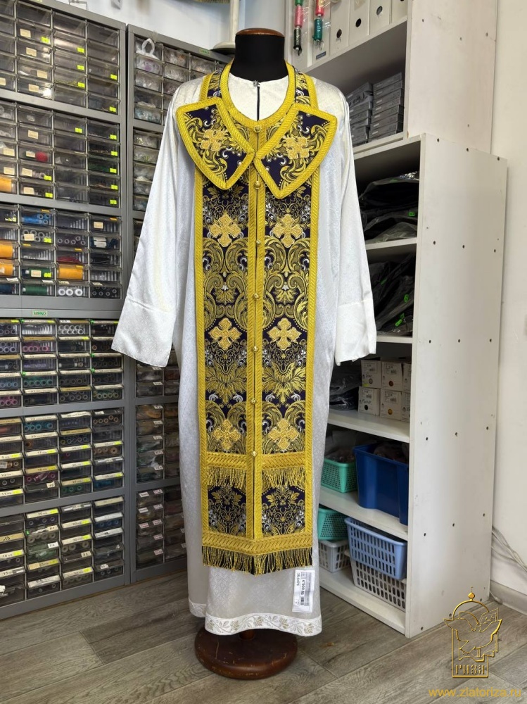 Епитрахиль + поручи, фиолетовый с золотом, парча Греческая