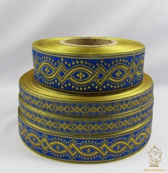 Галун КОСТРОМА, синий с золотом, шир. 1,8 см, РА