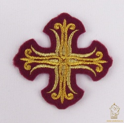 Крест 4 СОФИЯ бордо с золотом, 6 см